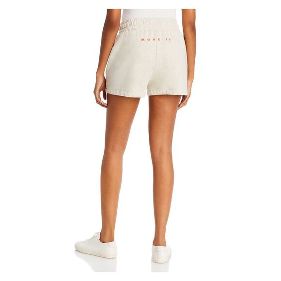 MOTHER Womens Gray Pocketed Tie Heather Active Wear High Waist Shorts M - Picture 2 of 2